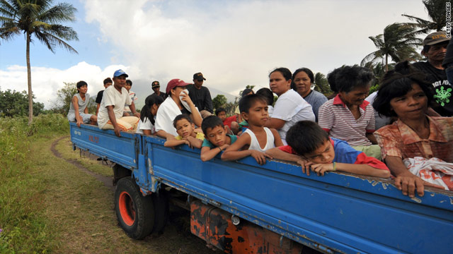 More than 40,000 people have been evacuated from the base of the Mayon volcano in the Philippines as scientists warn an explosion is imminent